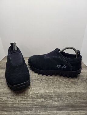 Salomon Contagrip Black Slip On Clog Snow Winter Shoes Womens Size 8.5 Y2k Vtg